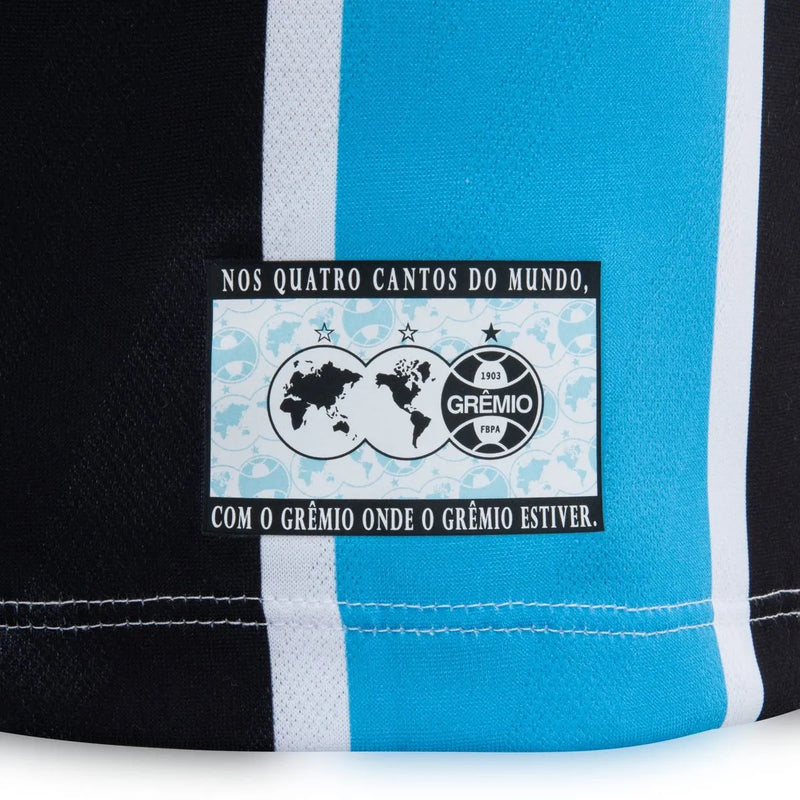 Camisa Umbro Grêmio 2025/26 I Manga Longa - Modelo Torcedor - Azul, Preto, Branco