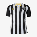 Camisa Masculina Umbro Santos Torcedor 2025/26 II - Listrada, Preto, Branco
