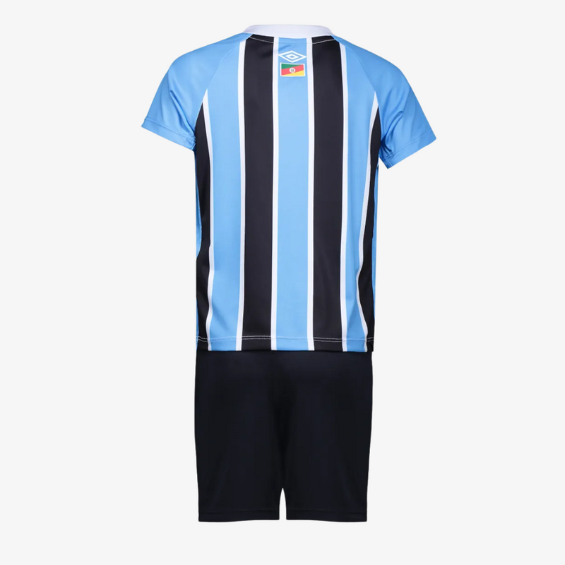 Conjunto Infantil Umbro Grêmio 2025/26 I - Azul, Preto, Branco