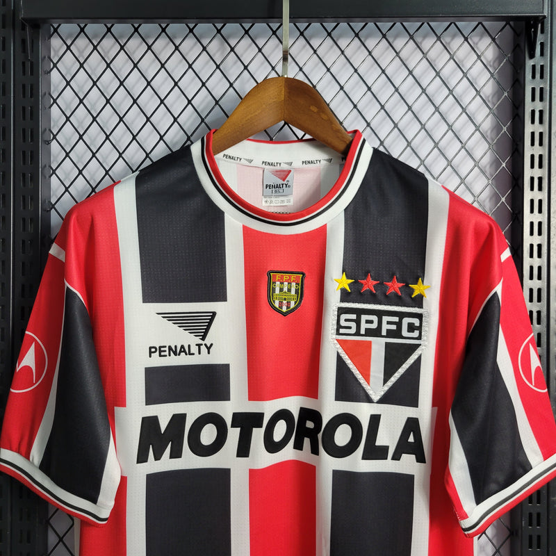 Camisa São Paulo SPFC II Vermelha, Preta e Branco Retrô 2000 - Penalty