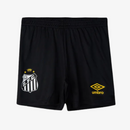 Conjunto Infantil Umbro Santos 2025/26 II - Listrada, Preto, Branco