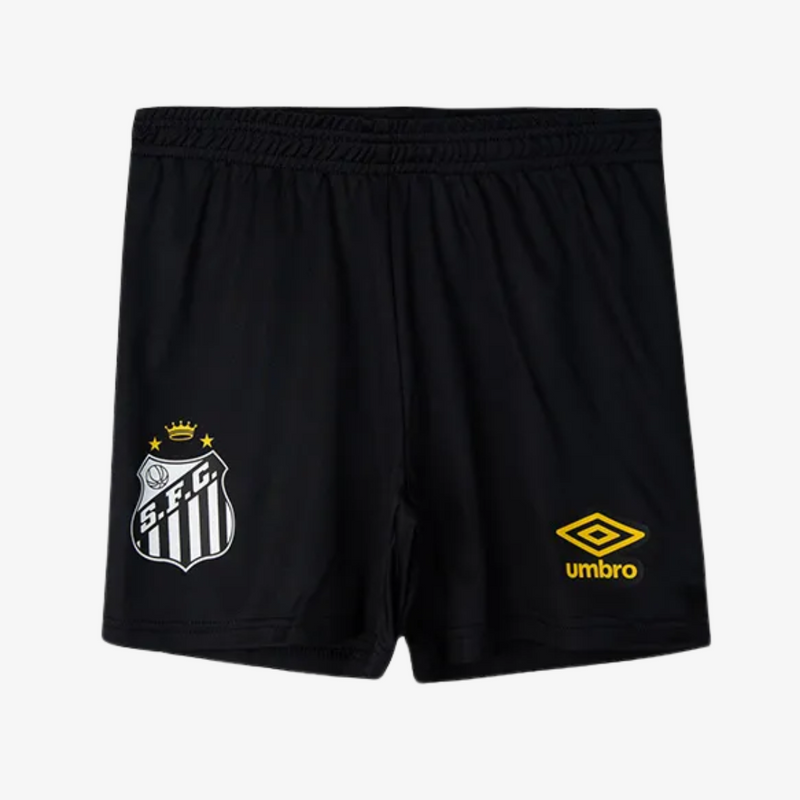 Conjunto Infantil Umbro Santos 2025/26 II - Listrada, Preto, Branco