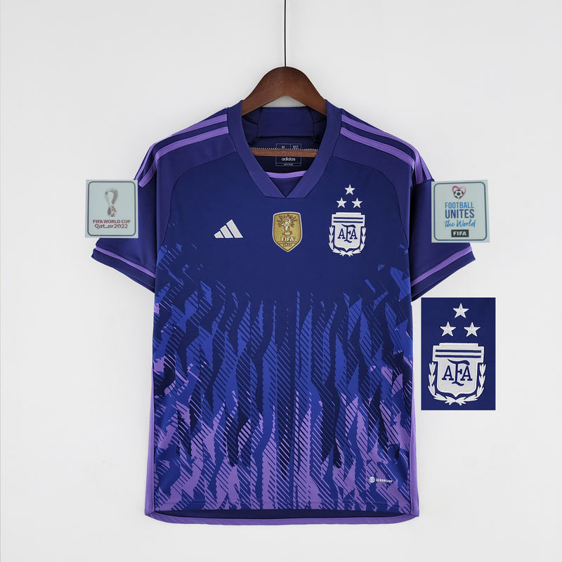 Camisa Argentina Copa do Mundo - Adidas Jogador Masculino - Roxa