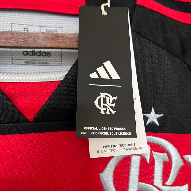 Camisa Flamengo Home 24/25 - Adidas Torcedor Masculina - Com Patrocinadores