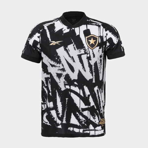 Camisa Botafogo 4 uniforme Aura 90 2025/2026 Torcedor - Preta e Branco
