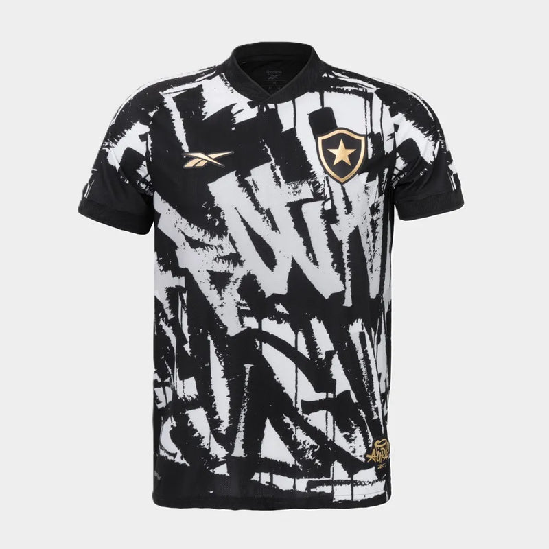 Camisa Botafogo 4 uniforme Aura 90 2025/2026 Torcedor - Preta e Branco