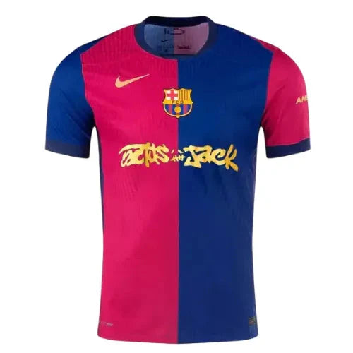 Camisa Barcelona Edição Especial Travis Scott Home 24/25 Jogador - Azul e Vermelha