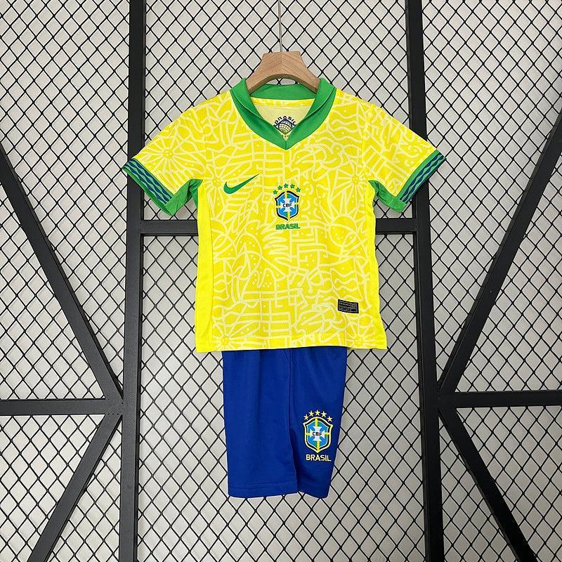 Conjunto Infantil Seleção Brasil l 2024 Torcedor Amarelo