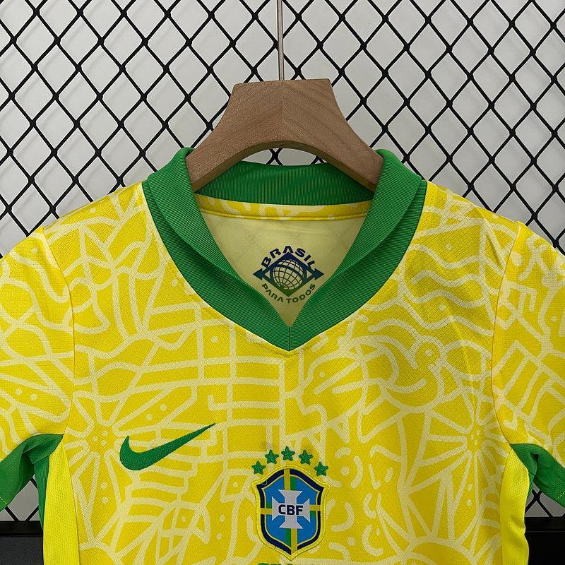 Conjunto Infantil Seleção Brasil l 2024 Torcedor Amarelo