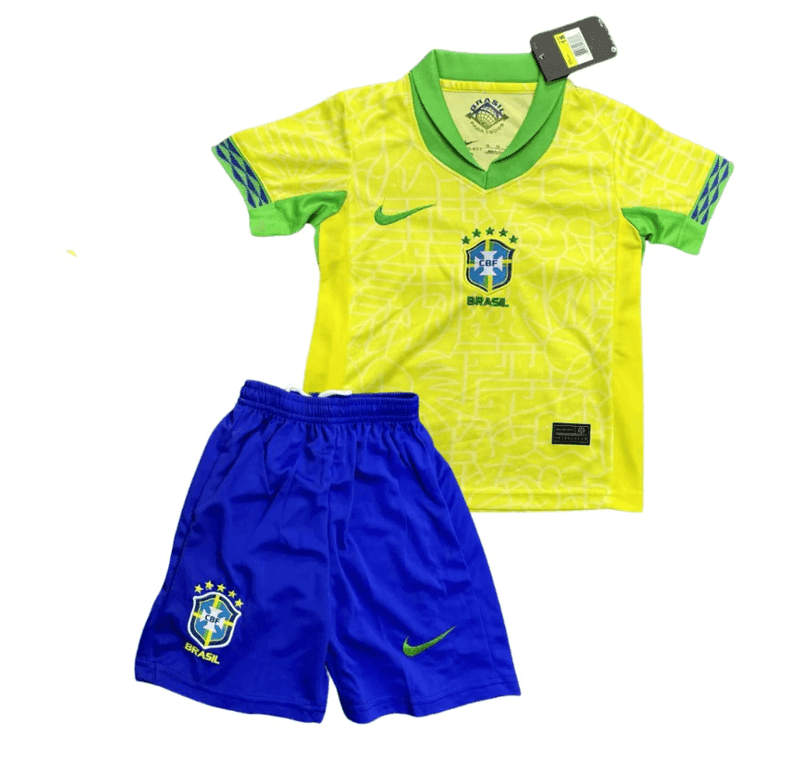 Conjunto Infantil Seleção Brasil l 2024 Torcedor Amarelo
