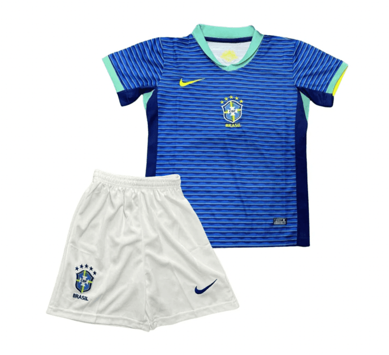 Conjunto Infantil Seleção Brasil ll 2024 - Azul - Modelo Torcedor