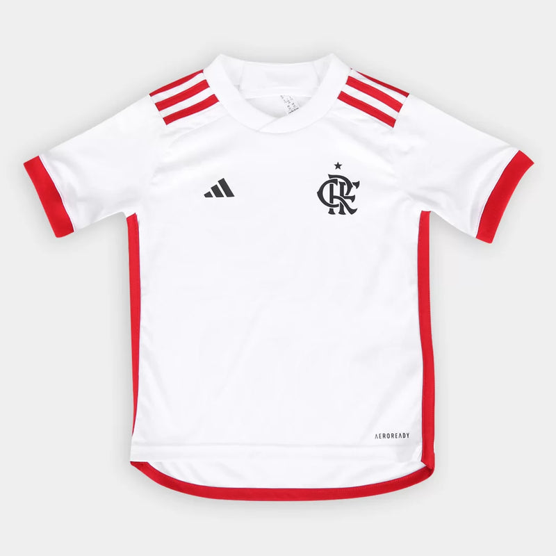 Kit Infantil Flamengo Adidas Away II 24/25 - Branco - Lançamento