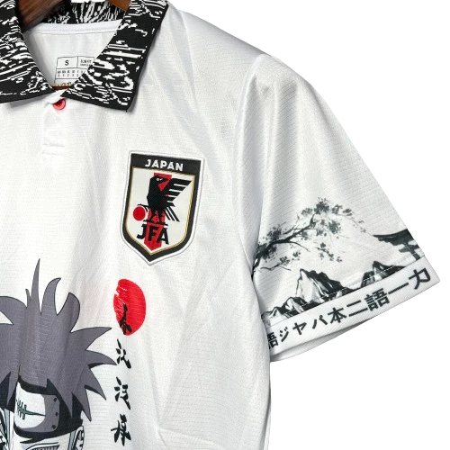 Camisa Japão Anime Naruto Pain Yahiko Akatsuki 24/25 - Torcedor Masculina - Branco com detalhes em Preto