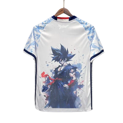 Camisa Japão Retrô Anime Dragon Ball 16/17 - Torcedor Adidas Masculina - Branca com detalhes em Azul