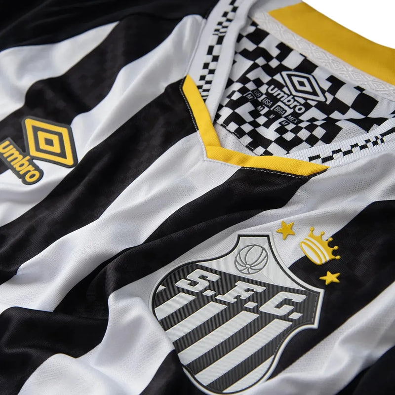 Camisa Santos Away 25/26 Jogador - Preta e Branca