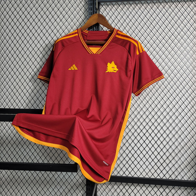 Camisa Roma l 2023/24 Vermelha - Modelo Torcedor