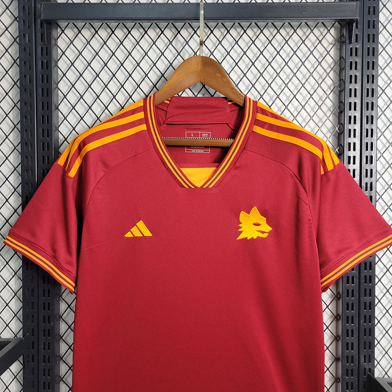 Camisa Roma l 2023/24 Vermelha - Modelo Torcedor