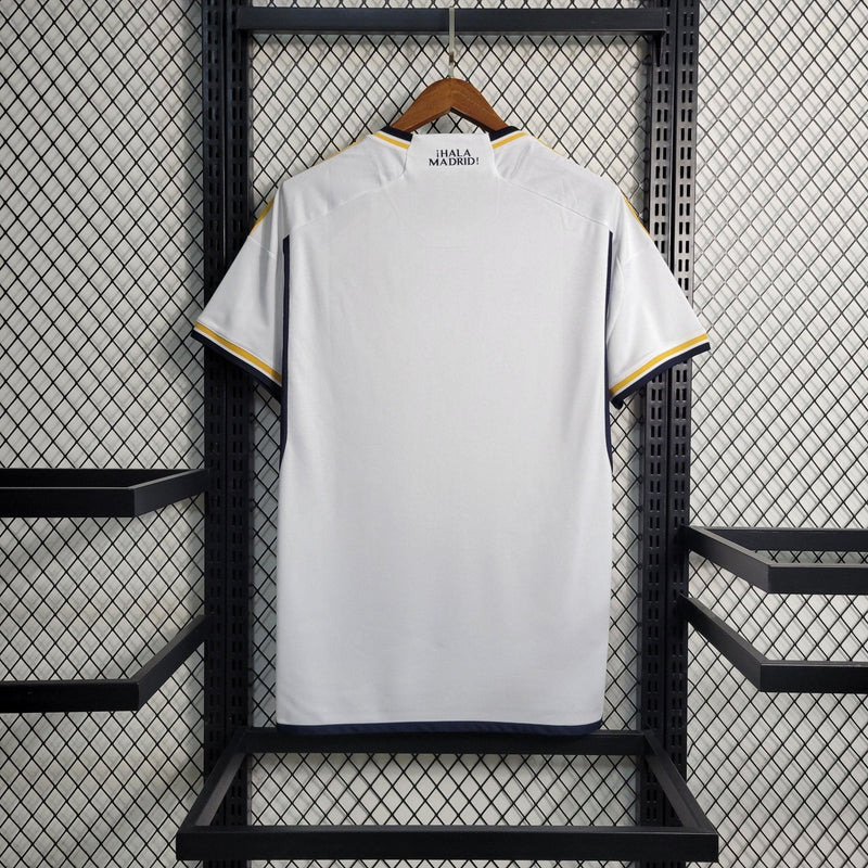 CAMISA REAL MADRID HOME 23/24 ADIDAS VERSÃO TORCEDOR BRANCA