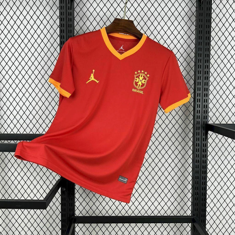 Camisa Seleção Brasil Vermelha 25/26 Torcedor Masculino - Jordan - Lançamento