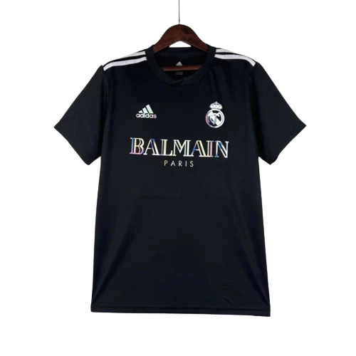 Camisa Real Madrid x Balmain Holográfica 23/24 s/n° Torcedor Masculino - Preto