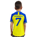 Kit Infantil CR7 - Al Nassr Cristiano Ronaldo 7 - 2025 - Amarelo