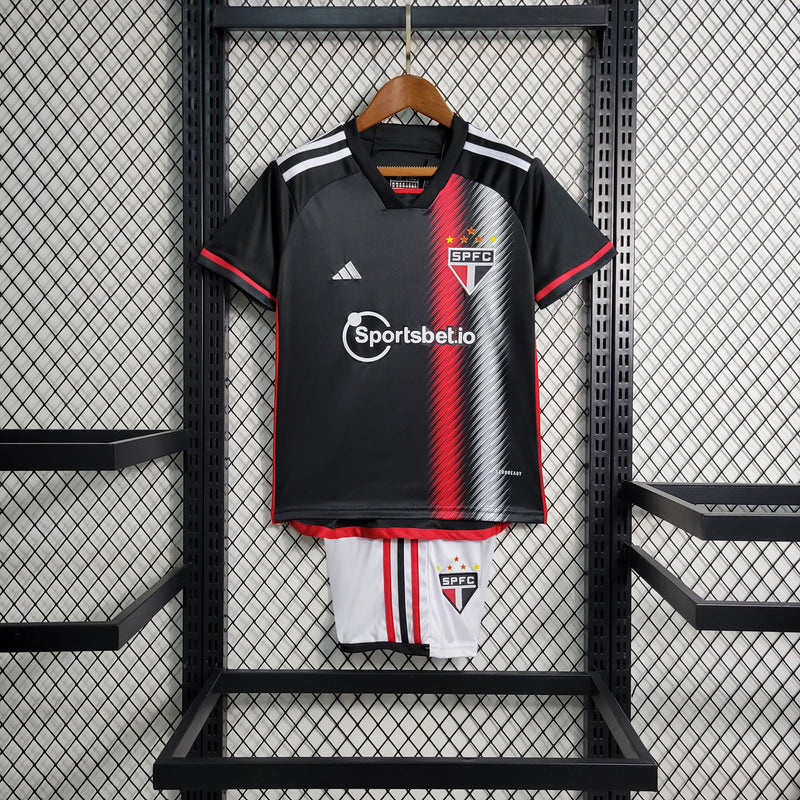 Kit Infantil São Paulo 3 Uniforme 23/24 - Preto