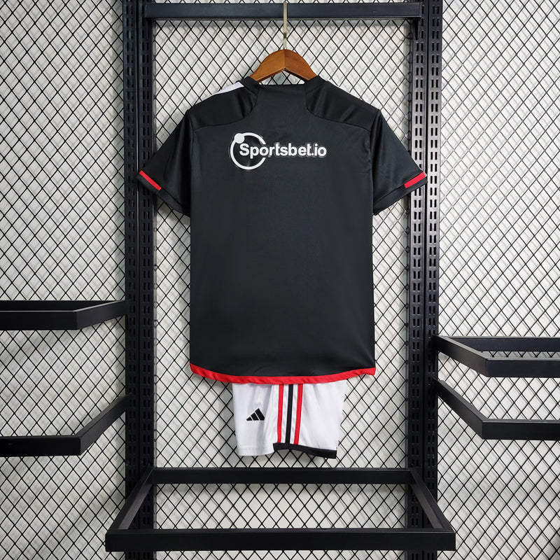 Kit Infantil São Paulo 3 Uniforme 23/24 - Preto