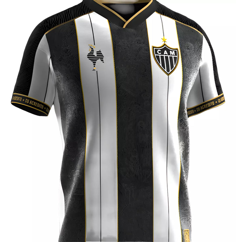 Camisa Manto da Massa - Atlético Mineiro Comemorativa 2025 - Torcedor Masculina - Preto e Branco