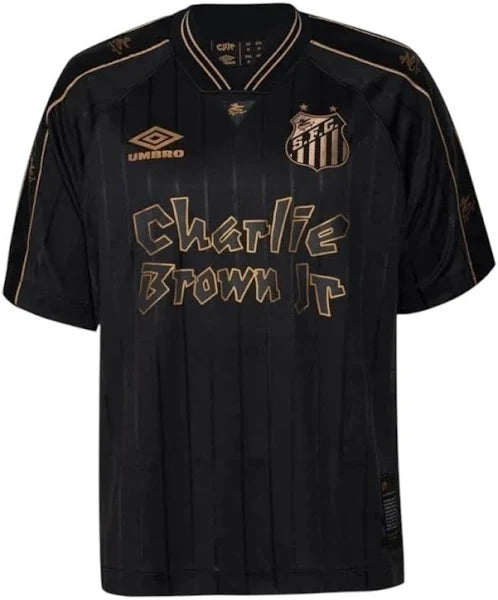 Camisa Santos Charlie Brown JR 24/25 Umbro Masculina - Preta e Dourada