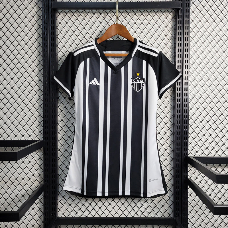 Camisa Atlético Mineiro 1 Uniforme 23/24 - Adidas Feminina - Preta e Branca