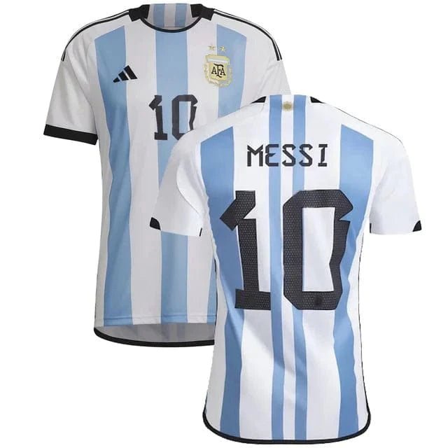 Camisa Argentina Copa do Mundo I 22/23 - Adidas Torcedor Masculina Personalizada MESSI N° 10 - FutStore Oficial!