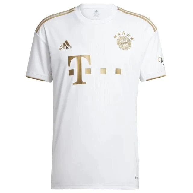 Camisa Bayer de Munchen II 22/23 - Adidas Torcedor Masculina - Branco e Dourado - FutStore Oficial!