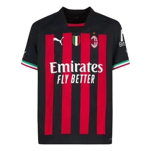 Camisa Milan I 22/23 -Puma Torcedor Masculina - Preta e Vermelha - FutStore Oficial!