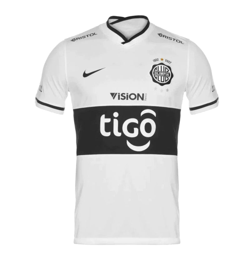 Camisa Olímpia I 22/23 - Nike Torcedor Masculina - Branca e Preta - FutStore Oficial!