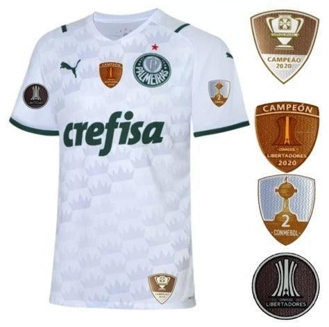 Camisa Palmeiras II 21/22 Com todos Patchs - Puma Torcedor Masculina - Branca - FutStore Oficial!