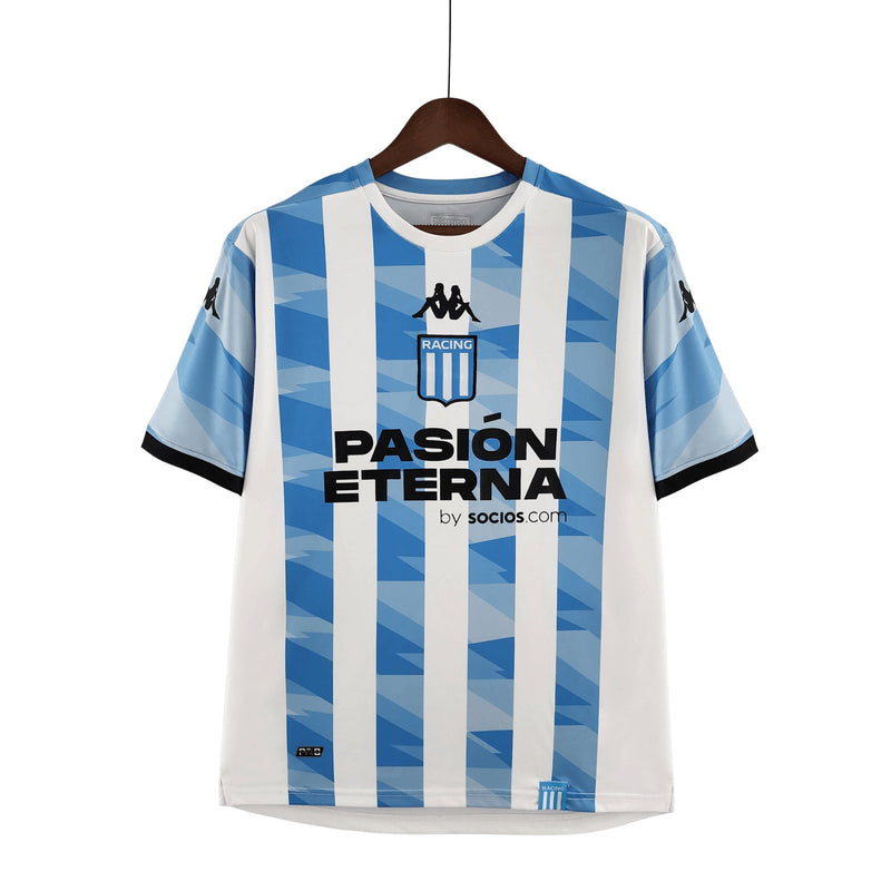 Camisa Racing 22/23 - Kappa Torcedor Masculina - Branca e Azul - FutStore Oficial!