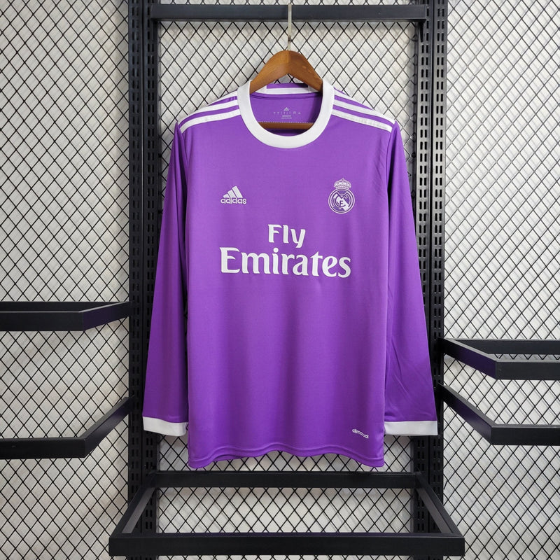 Camisa Retrô Real Madrid 2017/18 Away Manga Longa - FutStore Oficial!