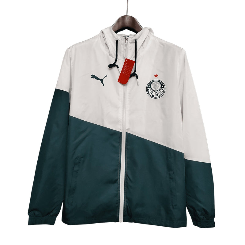 Corta Vento Palmeiras 2022 - Puma Branca e verde - FutStore Oficial!