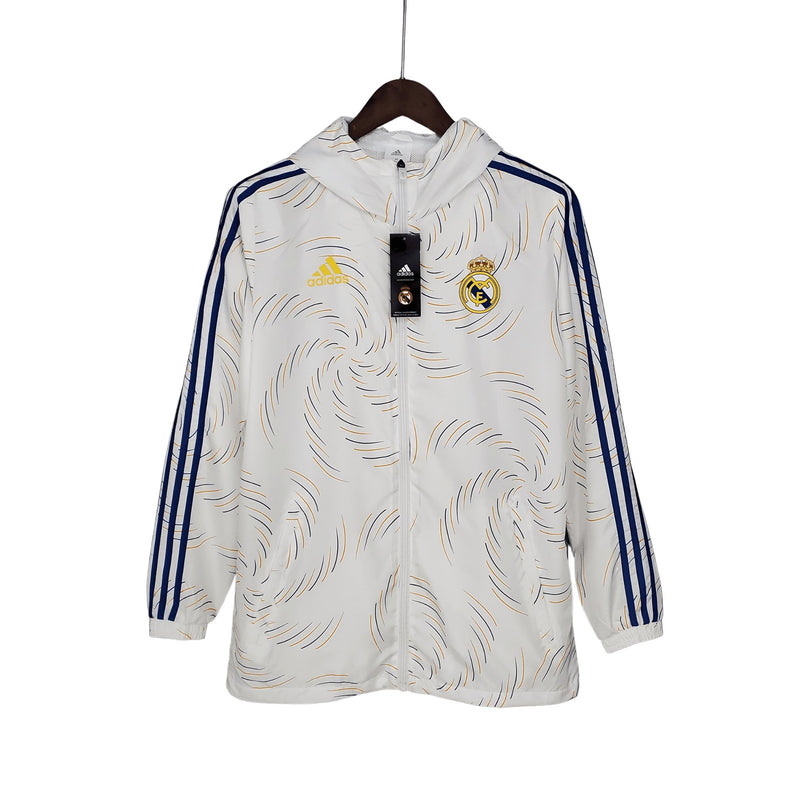 Corta Vento Real Madrid 2022 - Adidas Branco - FutStore Oficial!