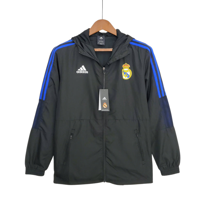 Corta Vento Real Madrid 2022 - Adidas Preto - FutStore Oficial!