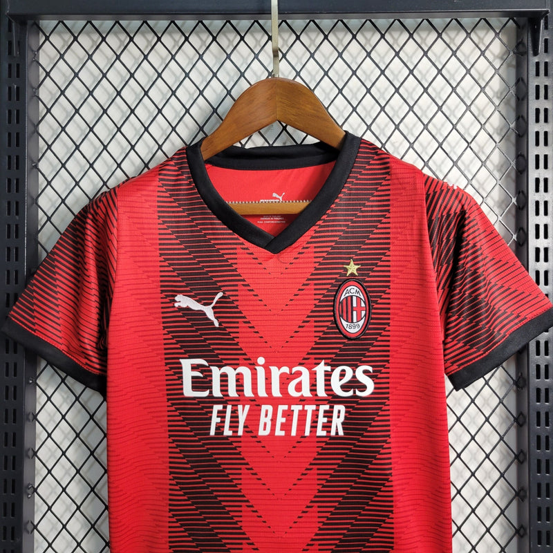 Kit Infantil AC Milan Home 23/24 - FutStore Oficial!