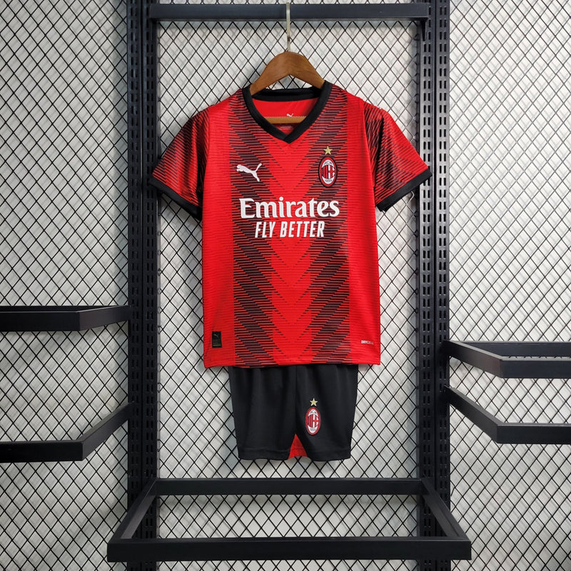 Kit Infantil AC Milan Home 23/24 - FutStore Oficial!