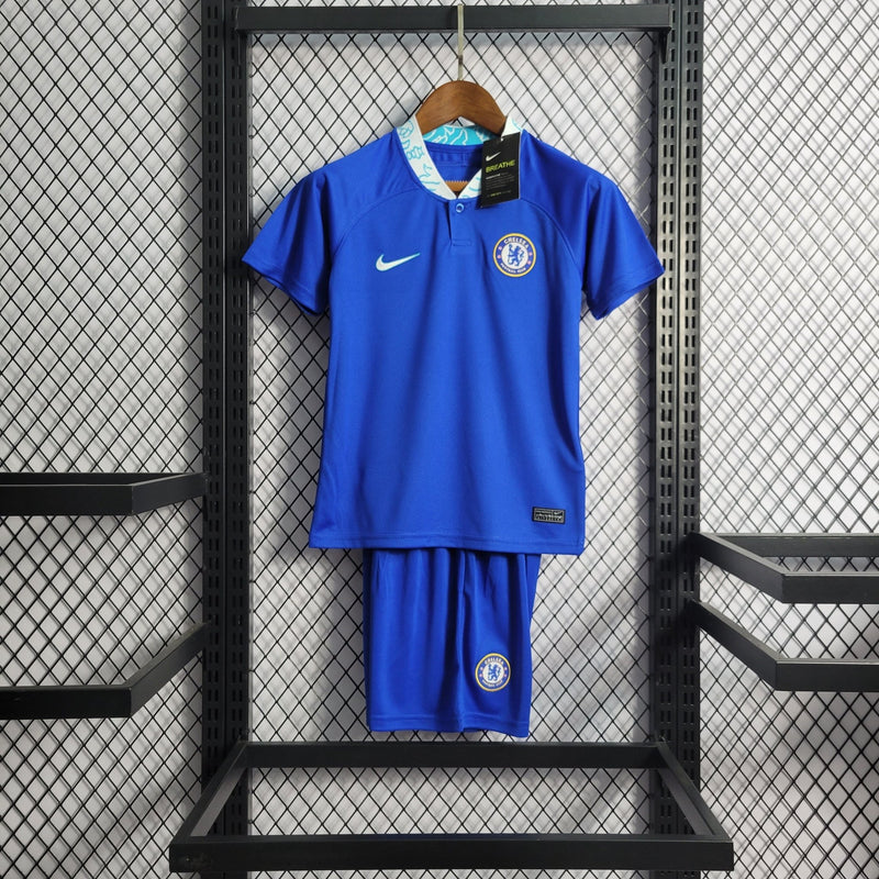 Kit Infantil Chelsea Titular 22/23 - FutStore Oficial!