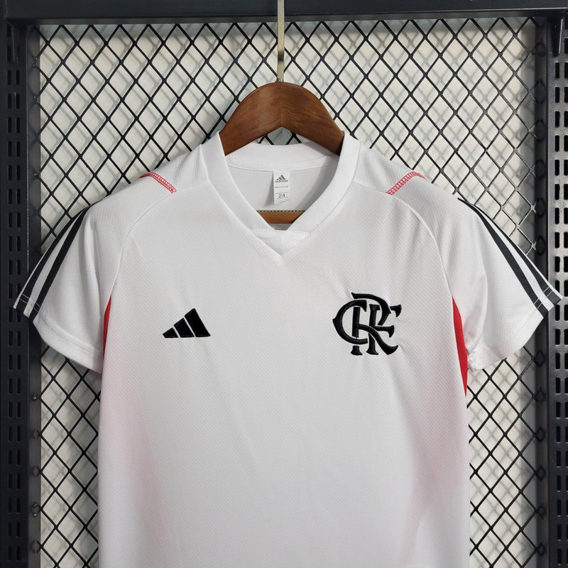 Kit Infantil Flamengo Treino 23/24 - Branco - FutStore Oficial!