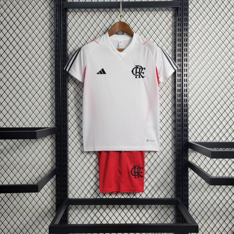 Kit Infantil Flamengo Treino 23/24 - Branco - FutStore Oficial!