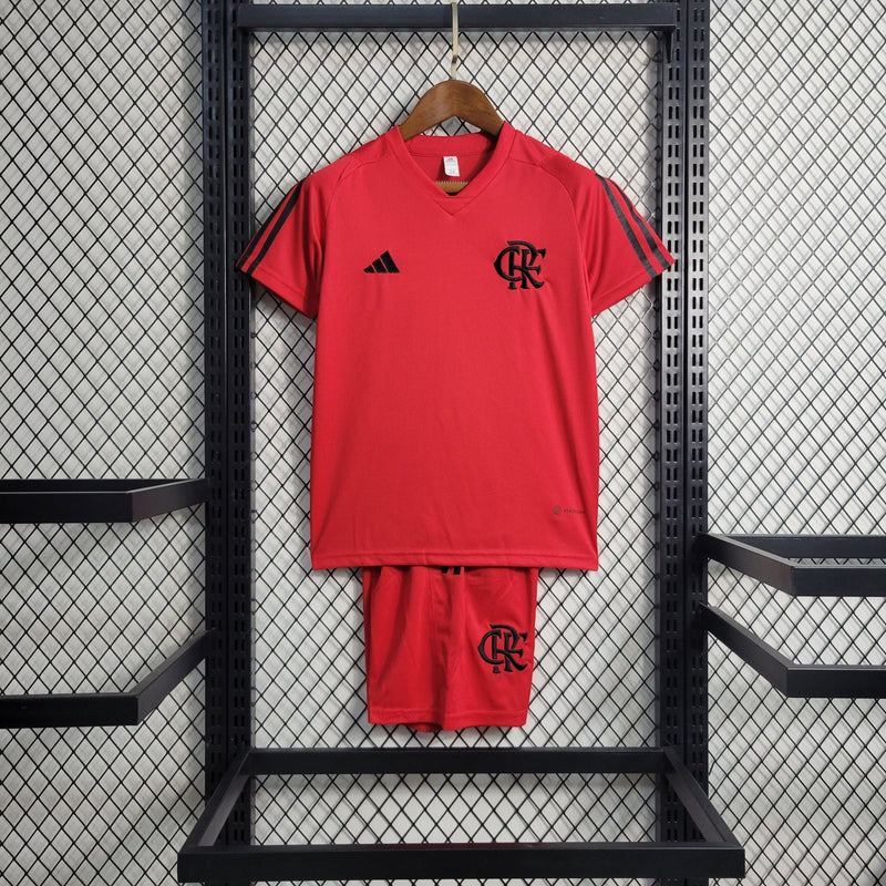 Kit Infantil Flamengo Treino 23/24 - Vermelho - FutStore Oficial!