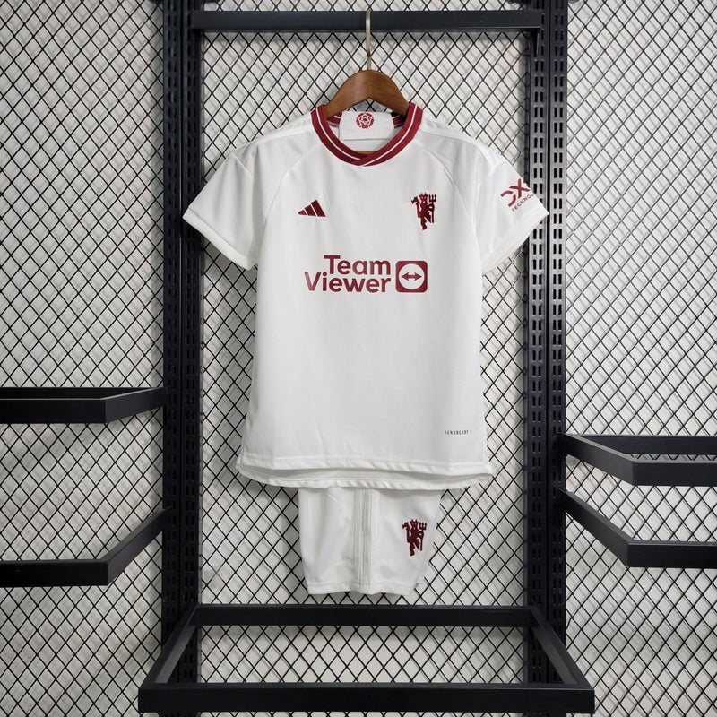 Kit Infantil Manchester United Away 23/24 - FutStore Oficial!