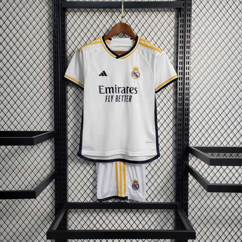 Kit Infantil Real Madrid Titular 23/24 - FutStore Oficial!